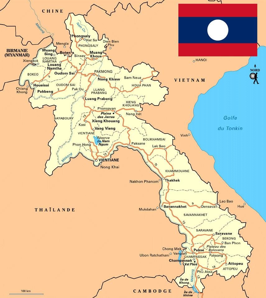 ನಕ್ಷೆ ದಕ್ಷಿಣ ಲಾವೋಸ್