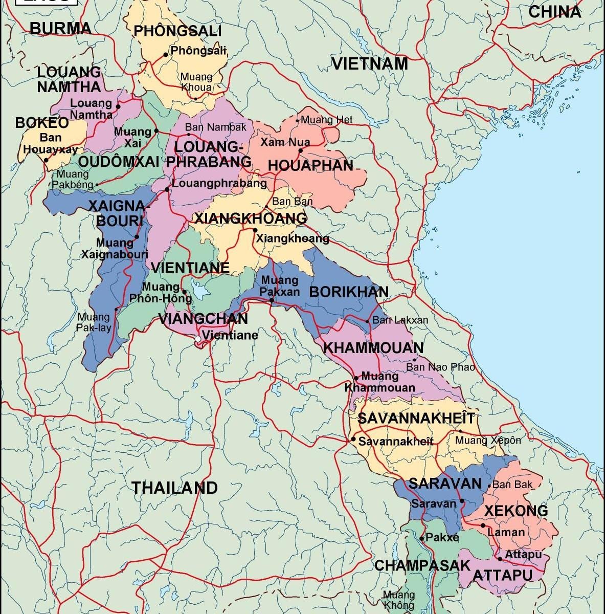 ಲಾವೋಸ್ ರಾಜಕೀಯ ನಕ್ಷೆ
