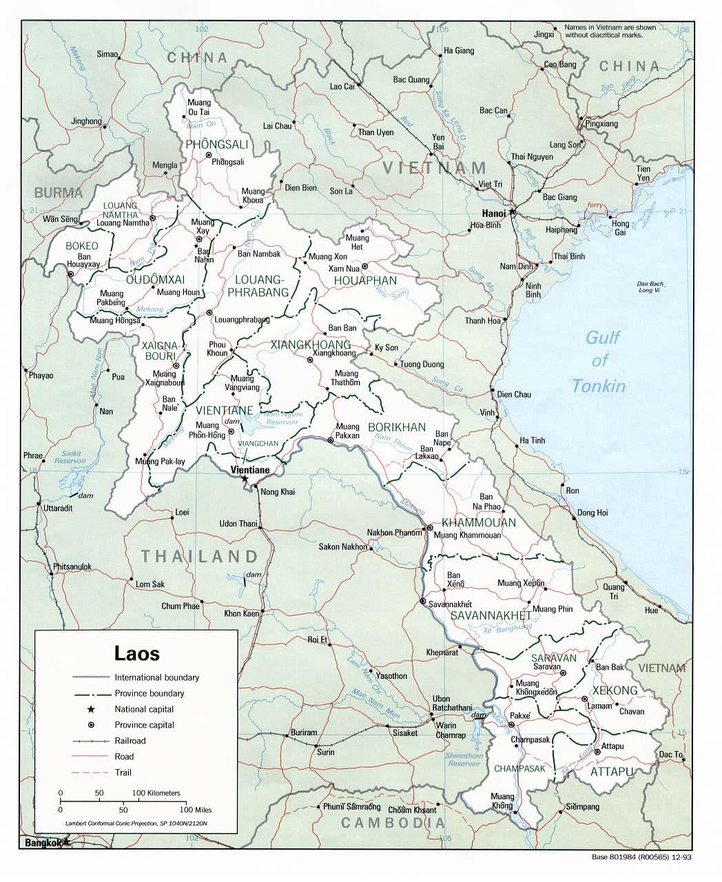 ಮ್ಯಾಪ್ ಆಫ್ ಲಾವೋಸ್ ಪ್ರಯಾಣ