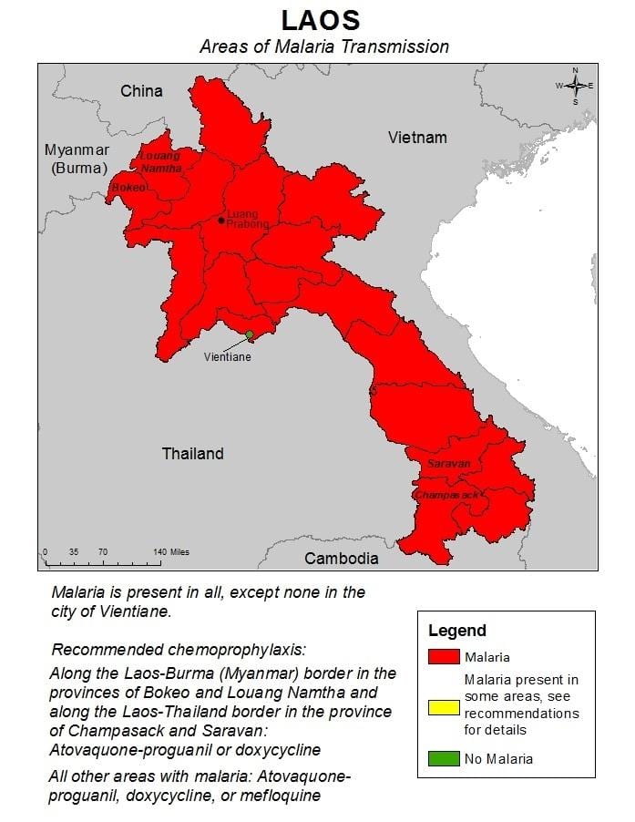 ಮ್ಯಾಪ್ ಆಫ್ ಲಾವೋಸ್ ಮಲೇರಿಯಾ