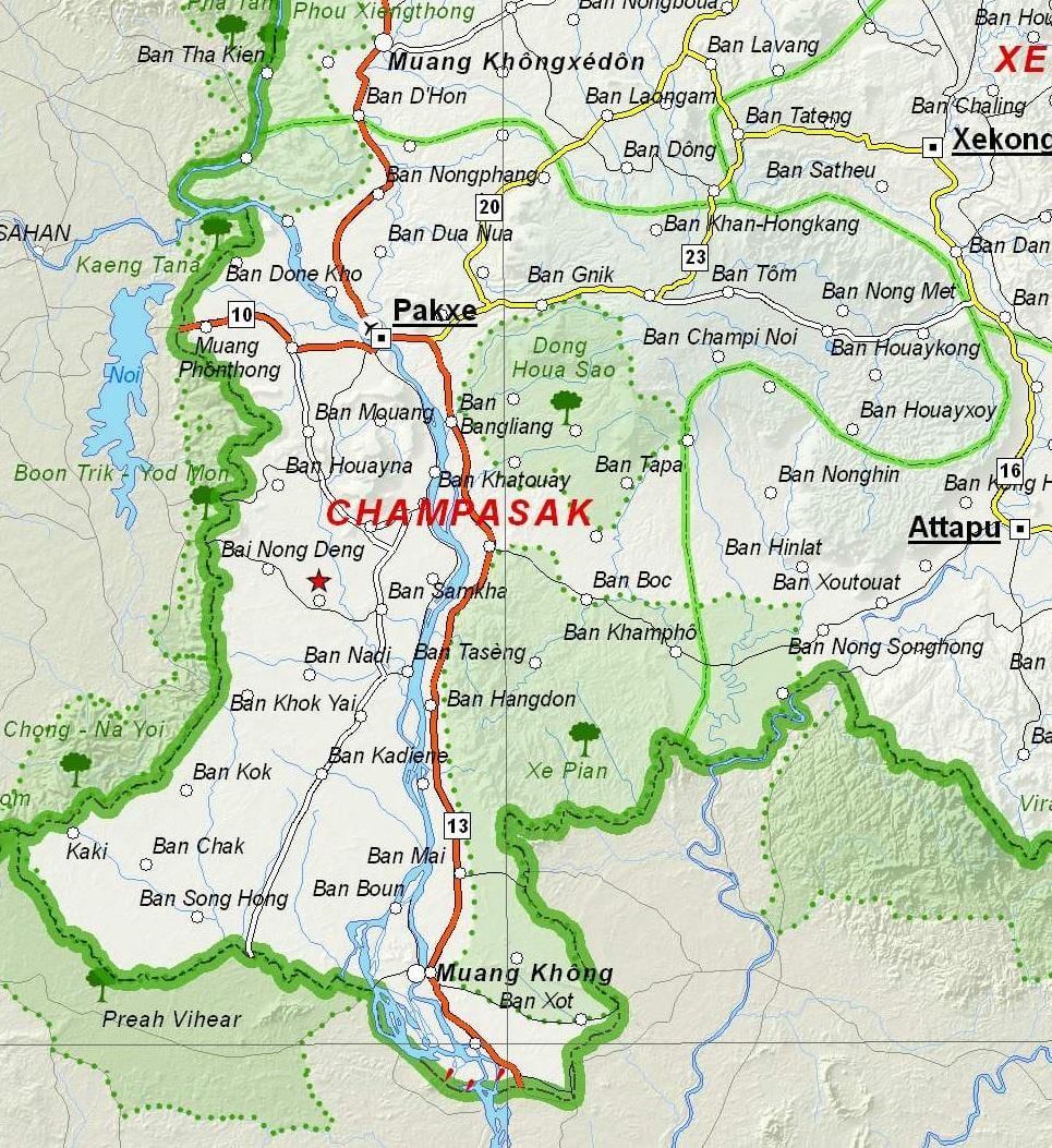 ನಕ್ಷೆ champasak ಲಾವೋಸ್