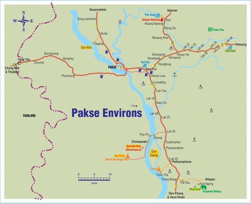 ನಕ್ಷೆ pakse ಲಾವೋಸ್